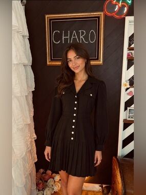 Nanette Lepore Black Long Sleeve Dress